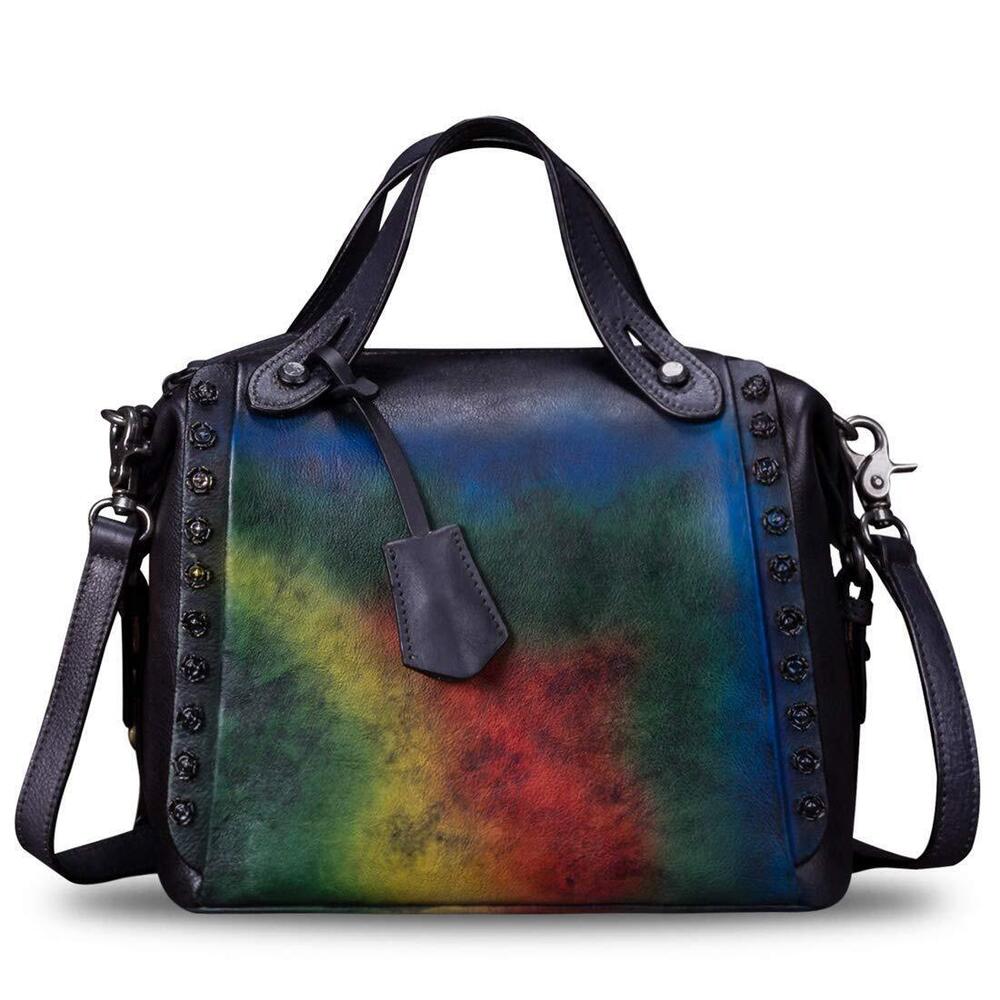 9772 Leather Satchel Handmade Vintage Crossbody Bag Shoulder Purses